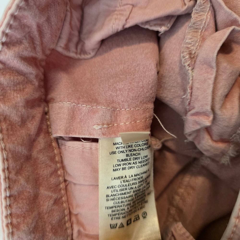 Pilcro Womens Wide Barrel Leg Jeans Size 30 Pink High Rise Faded Acid Wash Pants - Picture 9 of 10